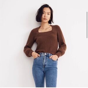 Madewell Melwood Square-Neck Pullover Sweater in Coziest Yarn